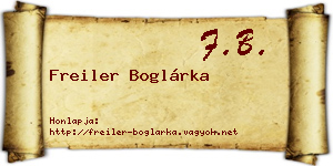 Freiler Boglárka névjegykártya